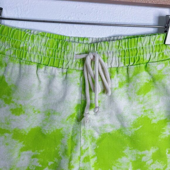 NWT Nordstrom Abound Green Tie Dye Shorts Drawstring Waist Size M - Picture 3 of 5